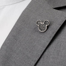 Load image into Gallery viewer, Disney Mickey Mouse Black Pave Crystal Lapel Pin
