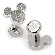 Load image into Gallery viewer, Disney Mickey Mouse Stainless Steel White Pave Crystal Cufflinks
