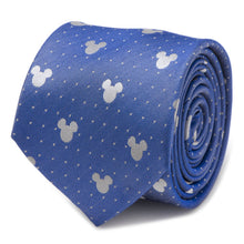 Load image into Gallery viewer, Disney Mickey Mouse Blue Pin Dot Men's Tie
