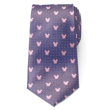 Load image into Gallery viewer, Disney Mickey Mouse Purple and Pink Dot Silhouette Tie
