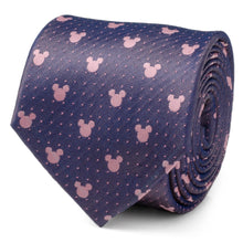 Load image into Gallery viewer, Disney Mickey Mouse Purple and Pink Dot Silhouette Tie
