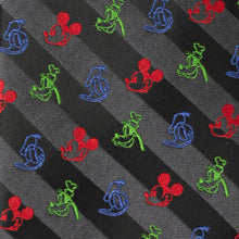 Load image into Gallery viewer, Disney Mickey and Friends Multi Black Stripe Men's Tie
