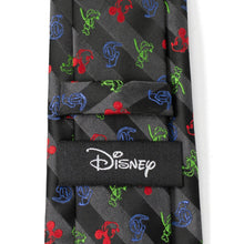 Load image into Gallery viewer, Disney Mickey and Friends Multi Black Stripe Men's Tie
