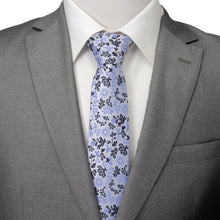 Load image into Gallery viewer, Disney Mickey Mouse Floral Silhouette Blue and White Tie
