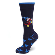 Load image into Gallery viewer, Disney Fantasia Mickey Mouse Navy Socks and Blue Lapel Pin Gift Set

