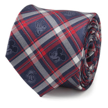 Load image into Gallery viewer, Disney Mickey and Friends Navy Plaid Men's Tie
