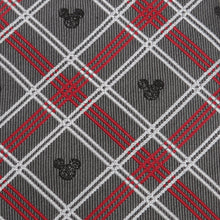 Load image into Gallery viewer, Disney Mickey Mouse Holiday Gray Plaid Silk Men's Tie
