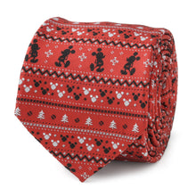 Load image into Gallery viewer, Disney Mickey Mouse Fair Isle Red Men's Tie

