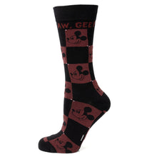 Load image into Gallery viewer, Disney Mickey Mouse Red Check Sock and Mickey Blue Lapel Pin Gift Set
