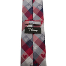 Load image into Gallery viewer, Disney Mickey Mouse Red and Blue Plaid Men's Tie
