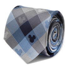 Load image into Gallery viewer, Disney Mickey Mouse Blue Plaid Mens Tie
