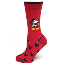 Load image into Gallery viewer, Disney Mickey Mouse Pie-Eyed Red Sock and Mickey Blue Lapel Pin Gift Set
