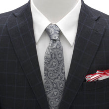 Load image into Gallery viewer, Disney Mickey Mouse Gray Paisley Mens Tie
