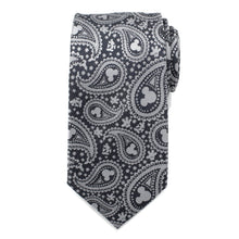 Load image into Gallery viewer, Disney Mickey Mouse Gray Paisley Mens Tie
