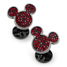 Load image into Gallery viewer, Disney Mickey Mouse Maroon Crystal Cufflinks
