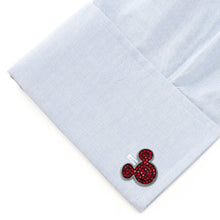 Load image into Gallery viewer, Disney Mickey Mouse Maroon Crystal Cufflinks
