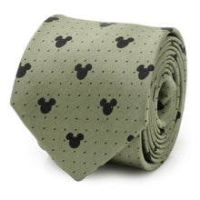 Load image into Gallery viewer, Disney Mickey Mouse Silhouette Dot Green Men's Tie
