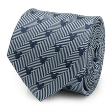 Load image into Gallery viewer, Disney Mickey Mouse Silhouette Blue Herringbone Men's Tie
