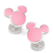 Load image into Gallery viewer, Disney Mickey Mouse Silhouette Pink Cufflinks
