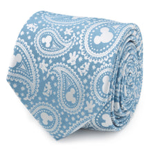 Load image into Gallery viewer, Disney Mickey Mouse Teal Paisley Men's Tie
