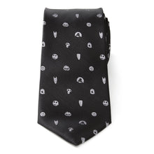 Load image into Gallery viewer, Disney The Nightmare Before Christmas Black Gray Men's Tie
