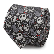Load image into Gallery viewer, Disney The Nightmare Before Christmas Black Gray Pattern Men's Tie
