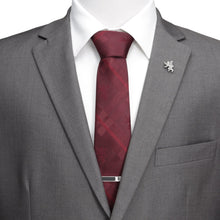 Load image into Gallery viewer, Game of Thrones Lannister Lion Red Plaid Silk Men's Tie
