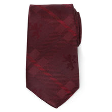 Load image into Gallery viewer, Game of Thrones Lannister Lion Red Plaid Silk Men's Tie
