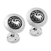Load image into Gallery viewer, Game of Thrones Targaryen Filigree Stainless Steel Cufflinks
