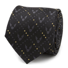 Load image into Gallery viewer, Harry Potter Golden Snitch Black Silk Men's Tie
