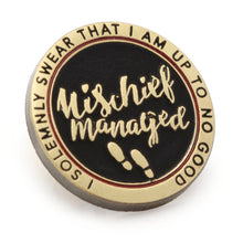 Load image into Gallery viewer, Harry Potter Mischief Managed Gold Lapel Pin
