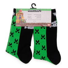 Load image into Gallery viewer, Minecraft Creeper Green Father/Son Sock Set
