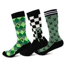 Load image into Gallery viewer, Minecraft Creeper Men's Sock Set ' 3 Pairs
