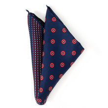 Load image into Gallery viewer, Marvel Captain America Shield Navy Pocket Square

