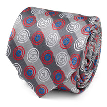 Load image into Gallery viewer, Marvel Captain America Gray Stripe Men's Tie
