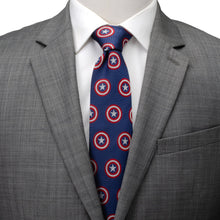 Load image into Gallery viewer, Marvel Captain America Hidden Message Blue Men's Tie
