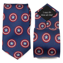 Load image into Gallery viewer, Marvel Captain America Hidden Message Blue Men's Tie
