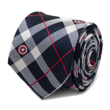 Load image into Gallery viewer, Marvel Captain America Blue Plaid Tie
