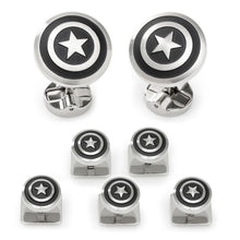 Load image into Gallery viewer, Marvel Captain America Shield Stainless Steel 5-Stud Set
