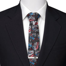 Load image into Gallery viewer, Marvel Captain America Comic Gray Men's Tie
