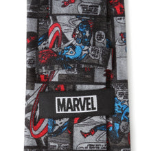 Load image into Gallery viewer, Marvel Captain America Comic Gray Men's Tie
