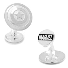 Load image into Gallery viewer, Marvel Captain America Shield Sterling Silver 3D Cufflinks
