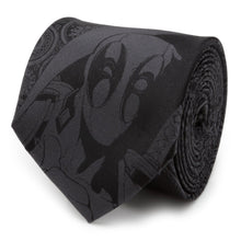 Load image into Gallery viewer, Marvel Deadpool Hidden Paisley Black Silk Men's Tie
