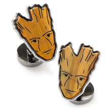 Load image into Gallery viewer, Marvel Guardians of the Galaxy Groot Tigers Eye Cufflinks
