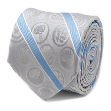Load image into Gallery viewer, Marvel Comics Gray and Blue Stripe Men's Tie
