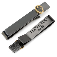 Load image into Gallery viewer, Marvel Iron Man "I Love You 3000" Gunmetal Hidden Message Tie Bar
