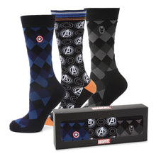 Load image into Gallery viewer, Marvel Argyle 3 Socks Pack and Lapel Pin Gift Set
