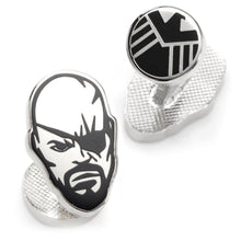 Load image into Gallery viewer, Marvel Nick Fury Silver Cufflinks
