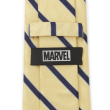 Load image into Gallery viewer, Marvel X-Men Wolverine Yellow and Navy Stripe Silk Men's Tie
