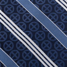 Load image into Gallery viewer, Marvel X-Men Symbol Navy Stripe Men's Tie
